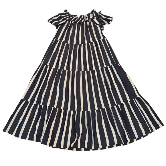 Trina Turk Cattleya Off the Shoulder Midi Dress Blue White Size M-L - Picture 5 of 5